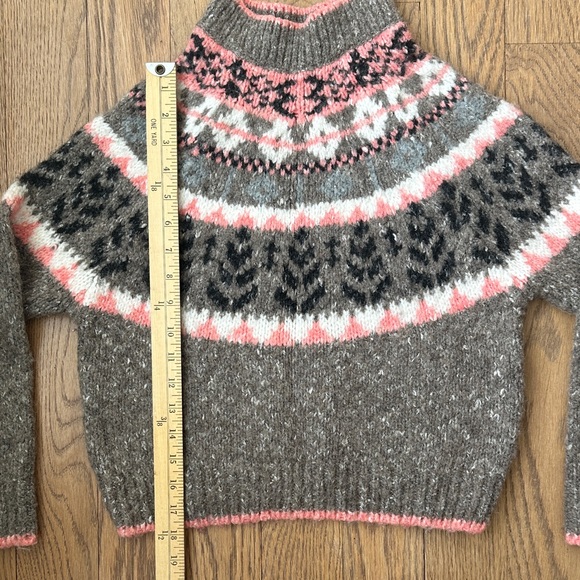 Kimchi Blue Fair Isle Cropped Sweater XS Mock Turtleneck - Picture 4 of 5